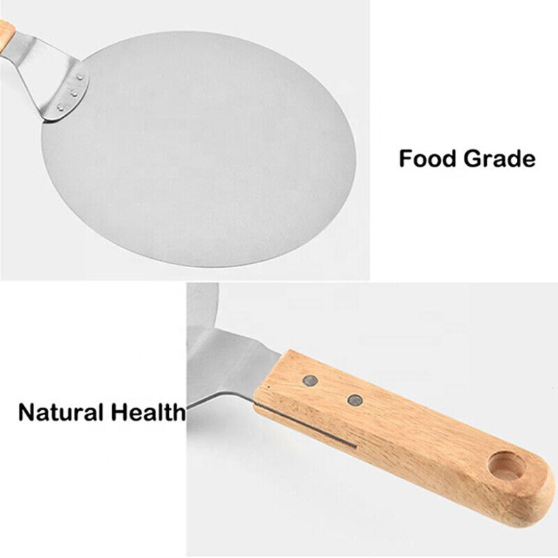 12Inch Stainless Steel Pizza Peel - Wooden Handle