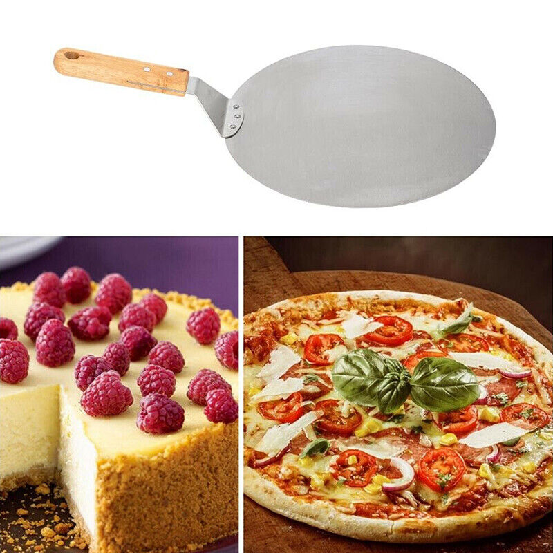 12Inch Stainless Steel Pizza Peel - Wooden Handle