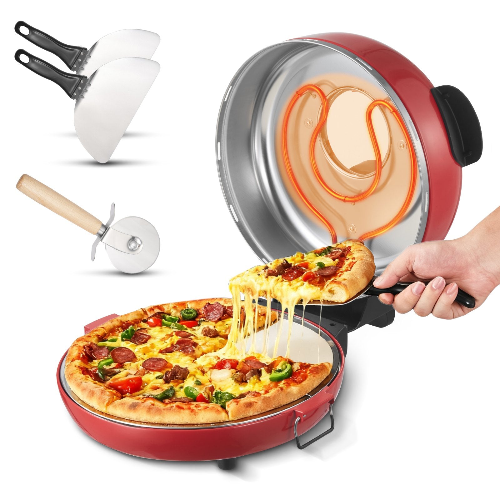 Countertop 14” Pizza Oven – Fast-Heating Electric Pizza Maker for Perfect Homemade Pizzas