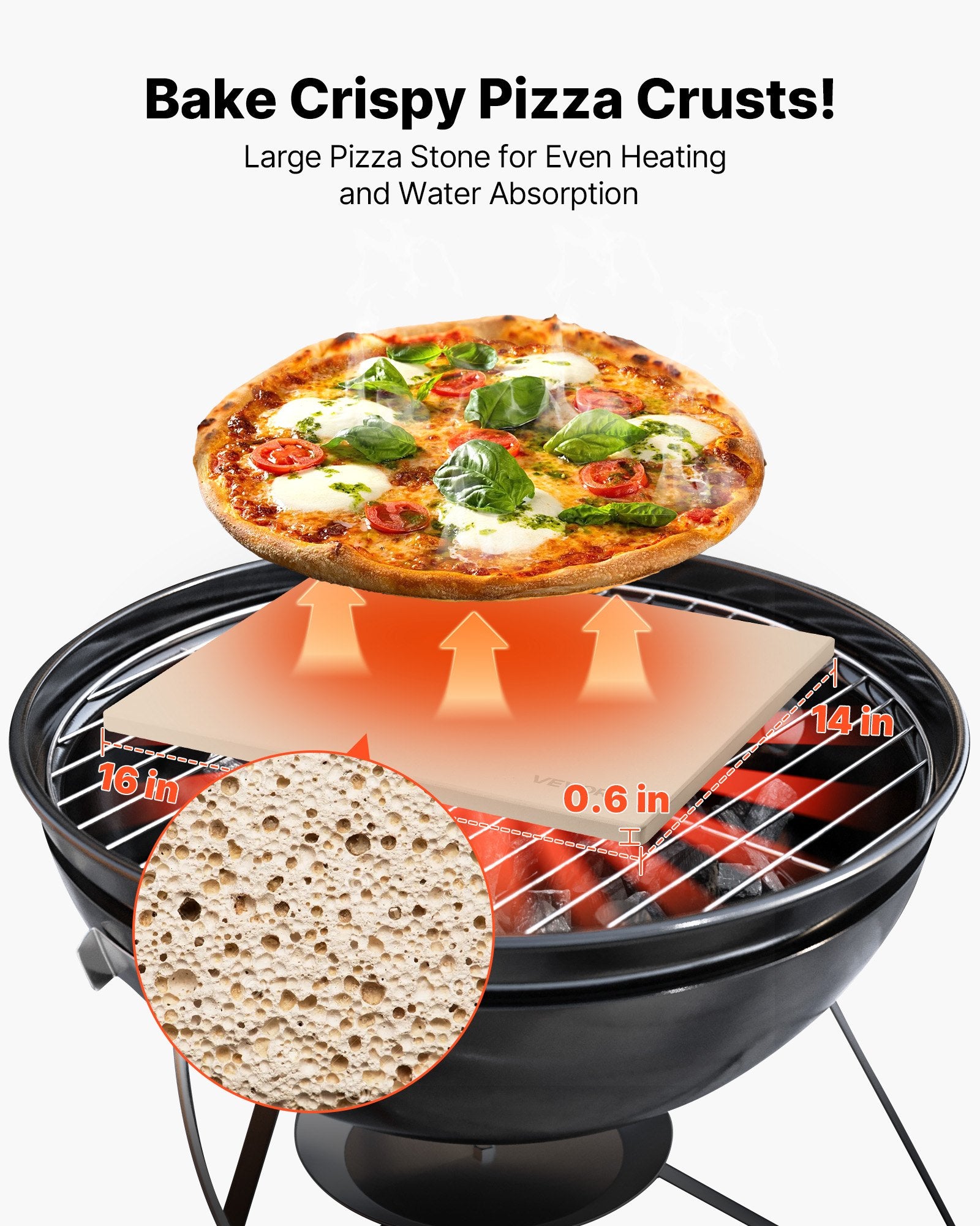 Pizza Stone, 16 X 14 X 0.6 Inch Rectangular Cordierite Pizza Stone, Large Baking-Stone With Scraper, 1450℉ Heat-Resistant Cordierite Cooking Stones For Kitchen Bake Oven, BBQ Grilling