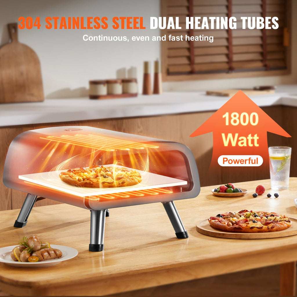 12" Stainless Steel Electric Pizza Oven - Indoor & Outdoor