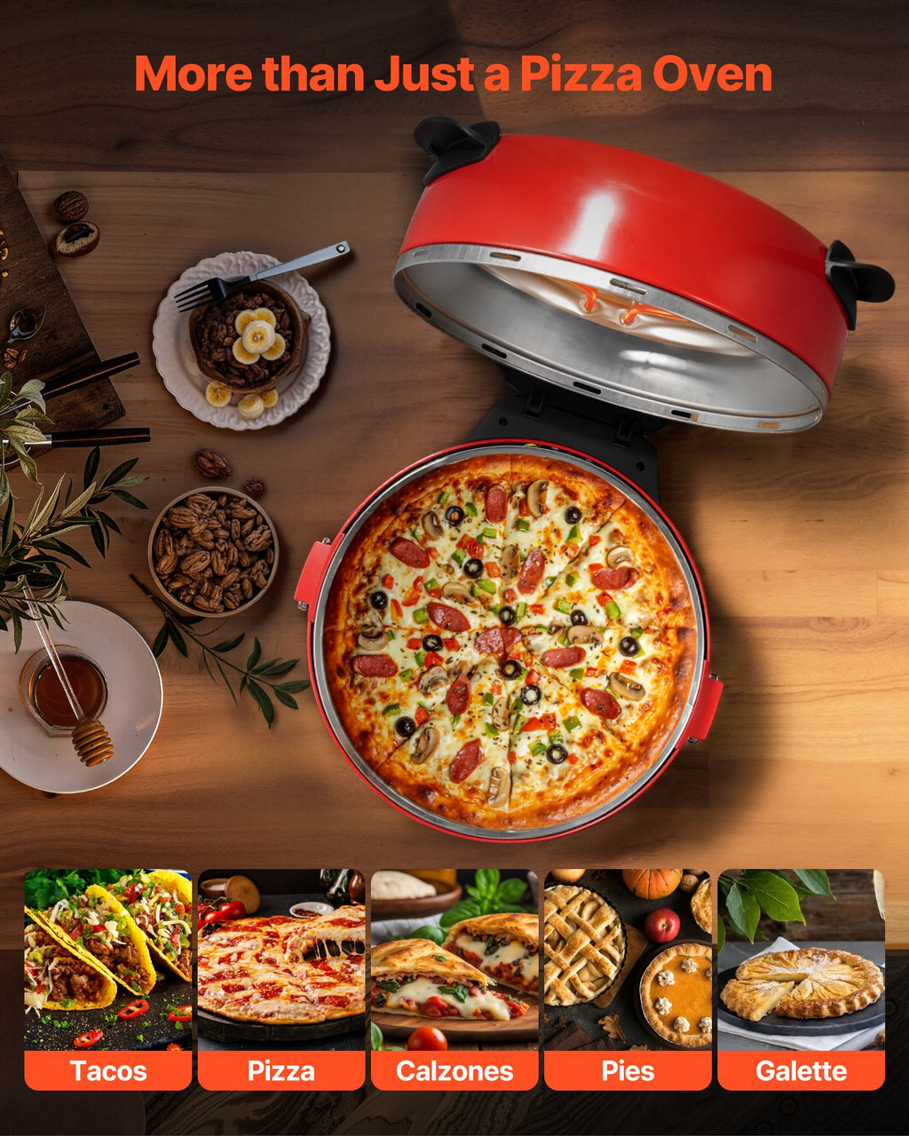 Countertop 14” Pizza Oven – Fast-Heating Electric Pizza Maker for Perfect Homemade Pizzas