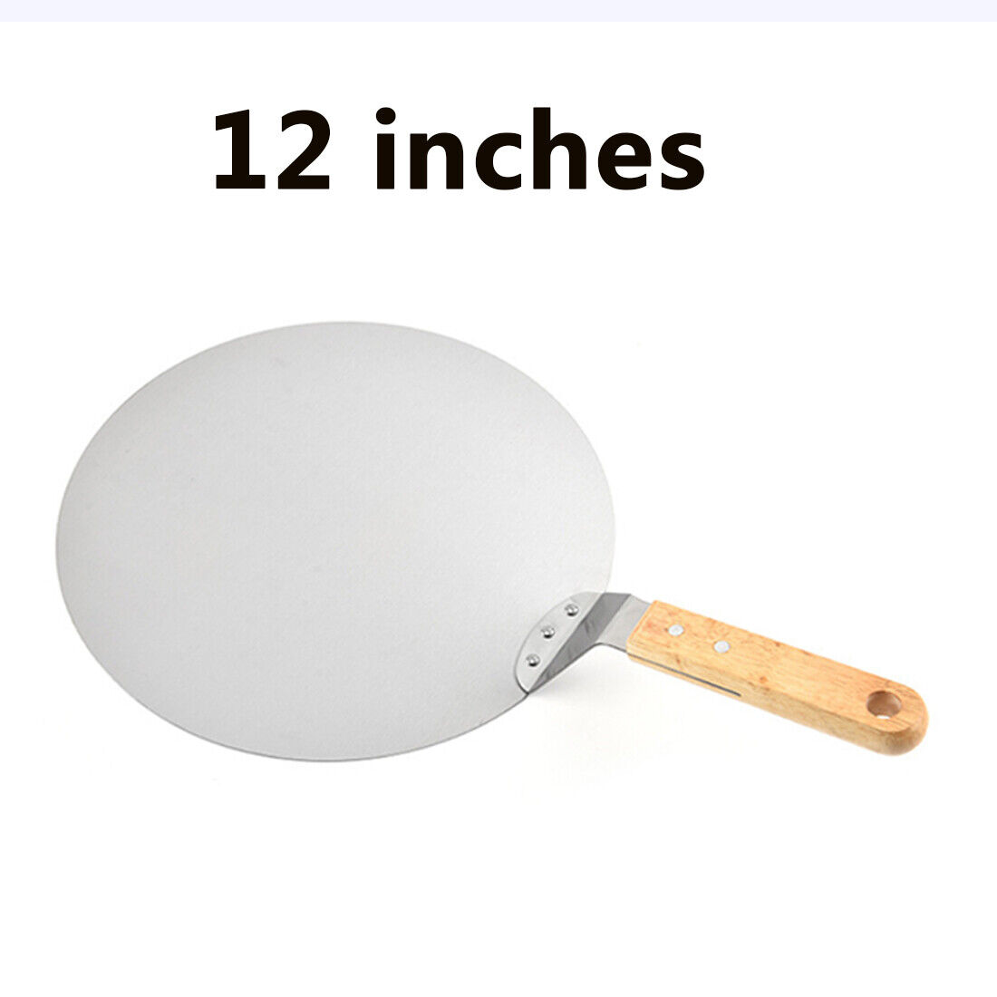 12Inch Stainless Steel Pizza Peel - Wooden Handle