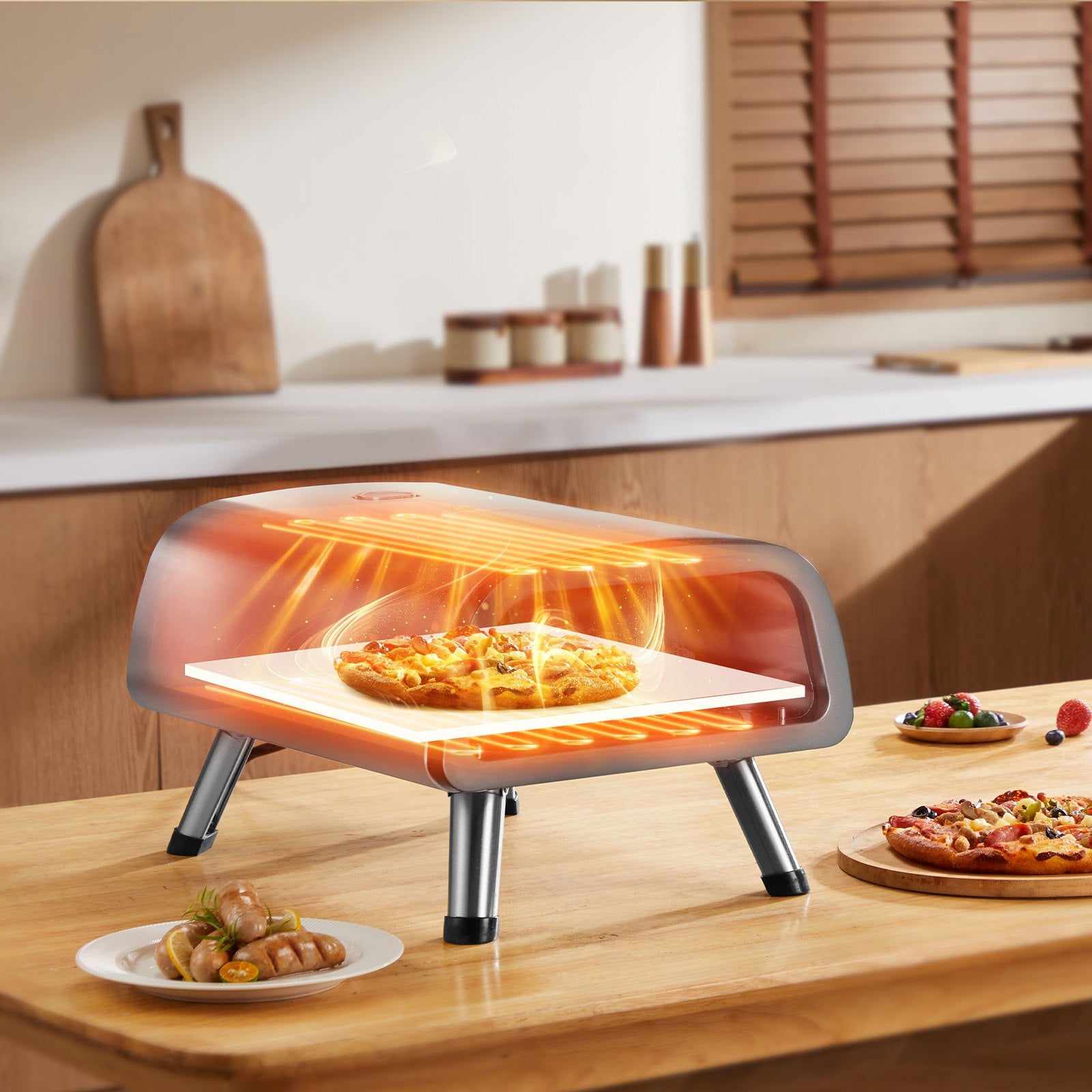 12" Stainless Steel Electric Pizza Oven - Indoor & Outdoor