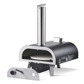 Portable 12” Dual Fuel Pizza Oven – Propane or Wood-Fired Cooking with Auto-Rotation for Backyard & Camping
