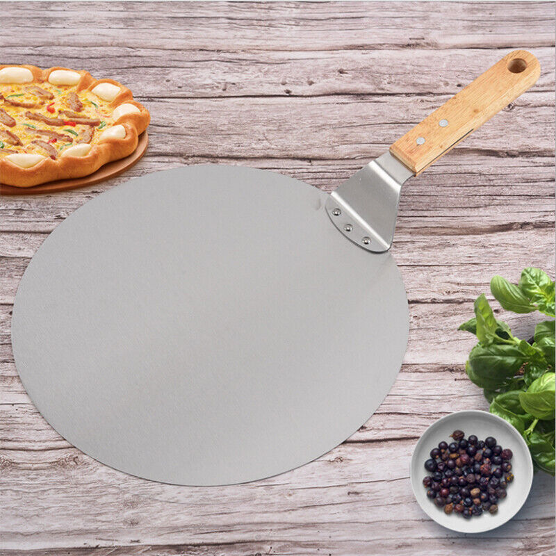 12Inch Stainless Steel Pizza Peel - Wooden Handle