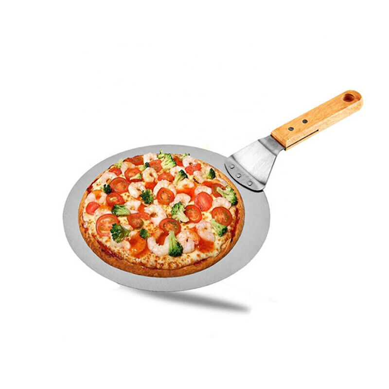 12Inch Stainless Steel Pizza Peel - Wooden Handle