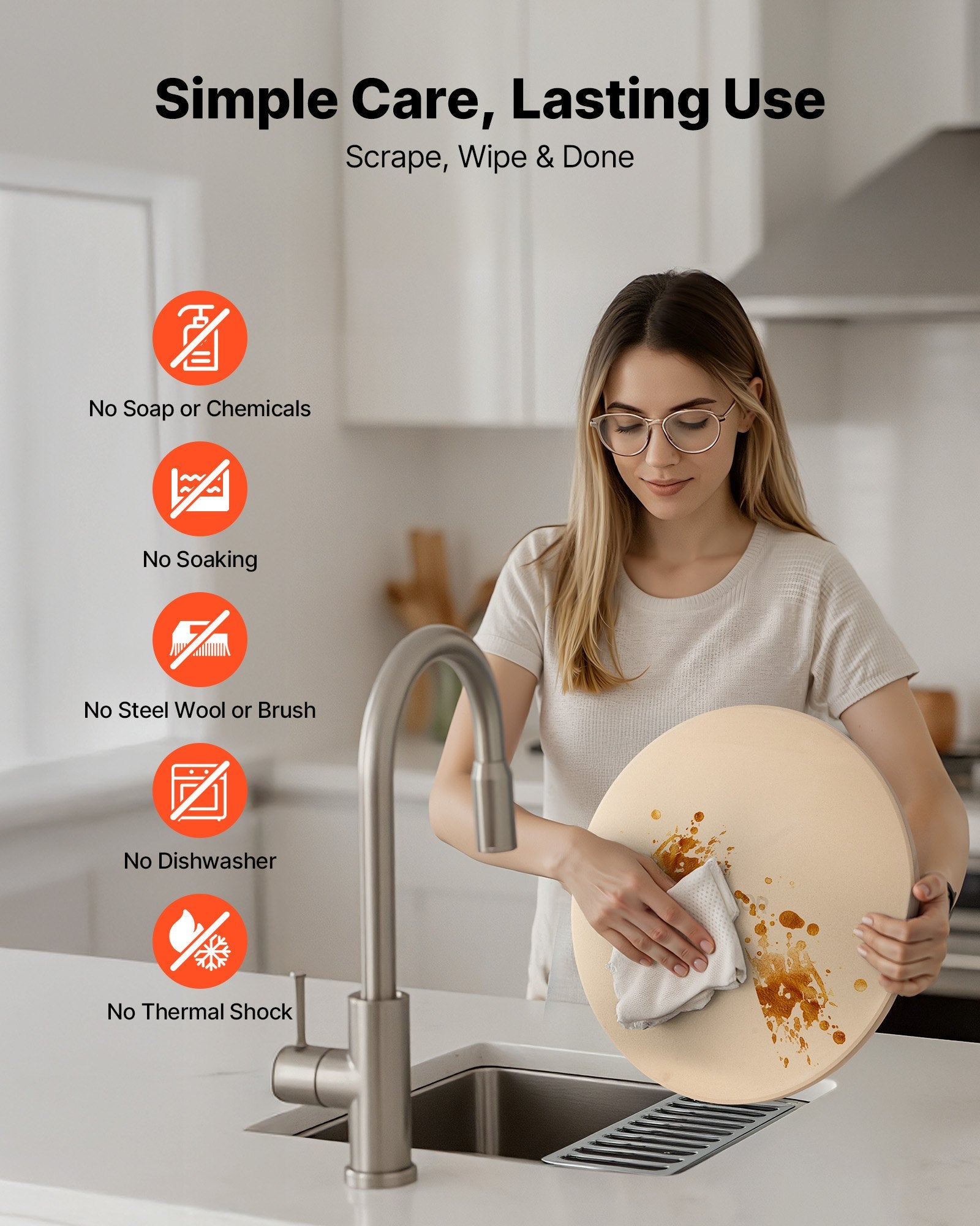 Pizza Stone, 15 In Round Pizza Stone,  0.67 In Large Cordierite Baking-Stone With Metal Peel, Scrape, 1450℉ Heat-Resistant Cooking Stones, For Kitchen Oven, Baking Pizzas, BBQ Grilling